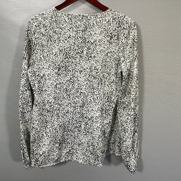 Banana Republic Blouse Womens Medium Animal Print Top Long Sleeve Popover - Picture 7 of 7